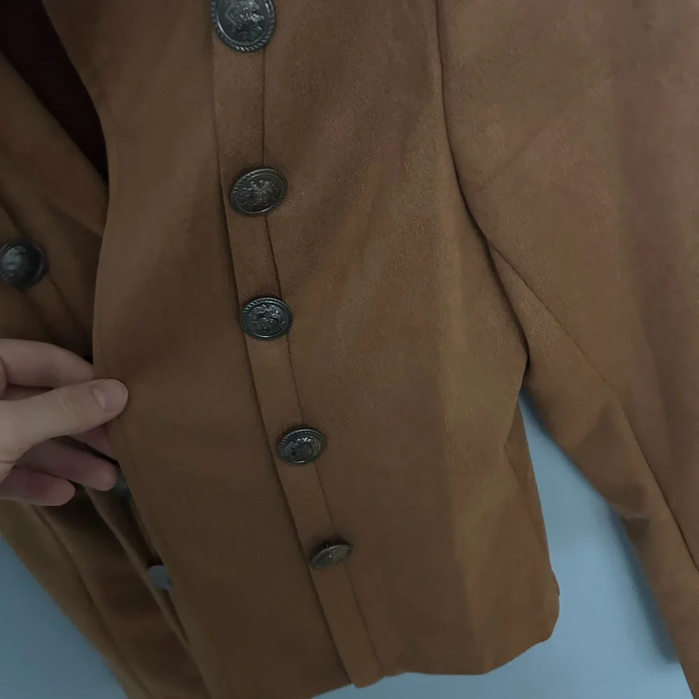 Suede jackets with buttons size Medium - Picture 3 of 4